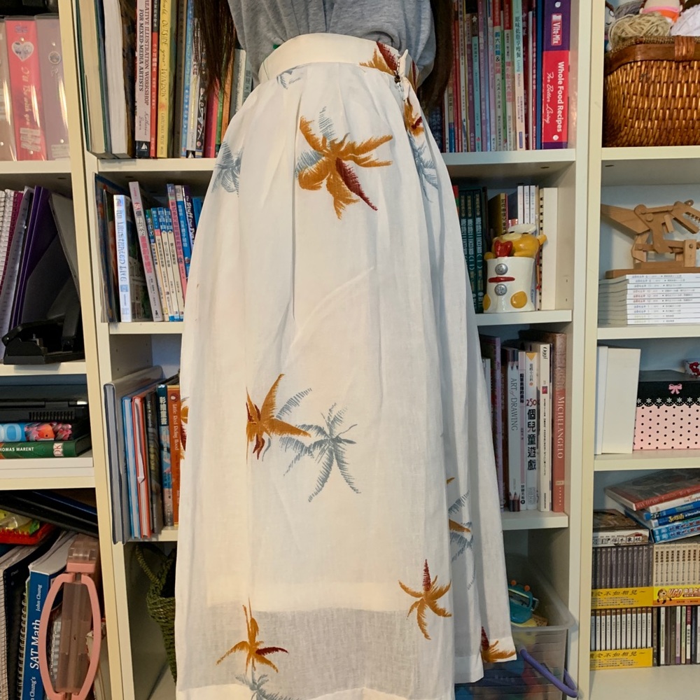 White Floral Skirt